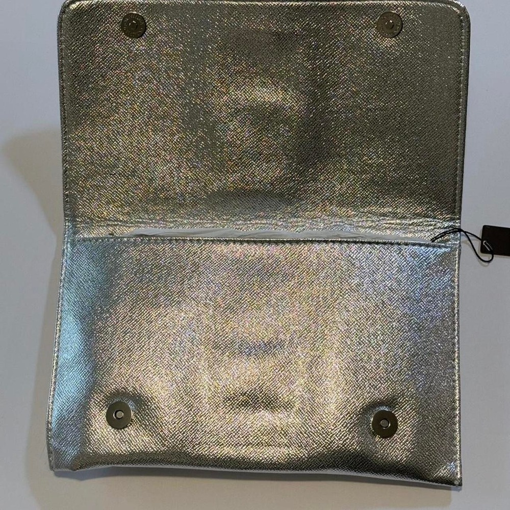 Silver clutch with rhinestone perfume bottle design - Picture 3 of 4